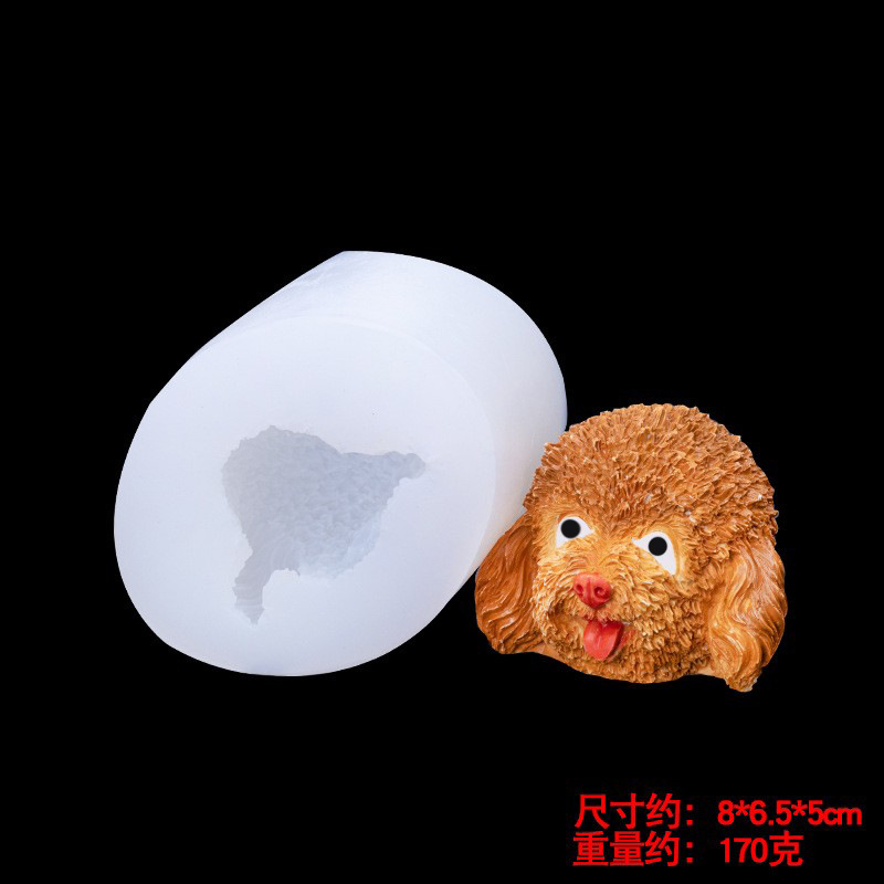 Cabeza de peluche aromaterapia vela hecha a mano molde de silicona amasar molde de decoración de resina de yeso pastel de chocolate