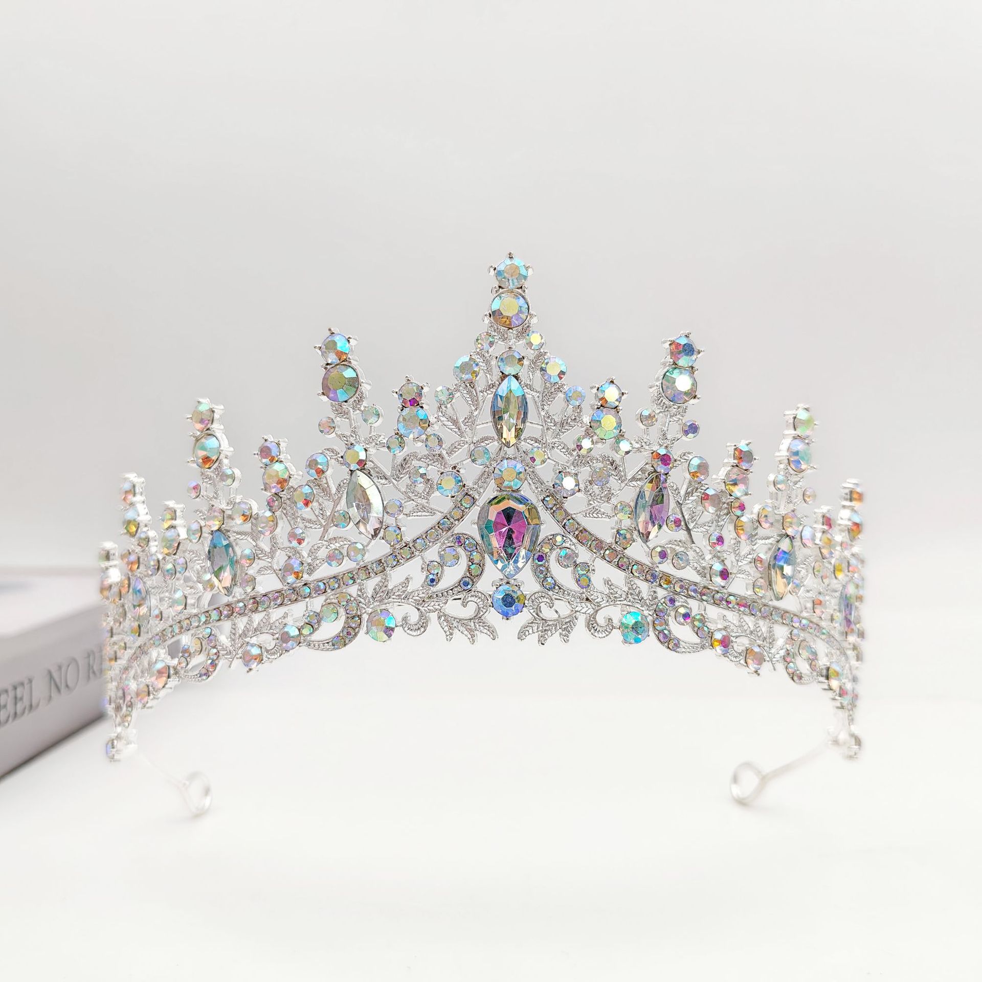 Diadema de Novia con Corona, Estilo Europeo y Americano, Accesorios para Vestido de Novia, Elegante, con Cristales, Accesorios para el Cabello, Venta al por Mayor