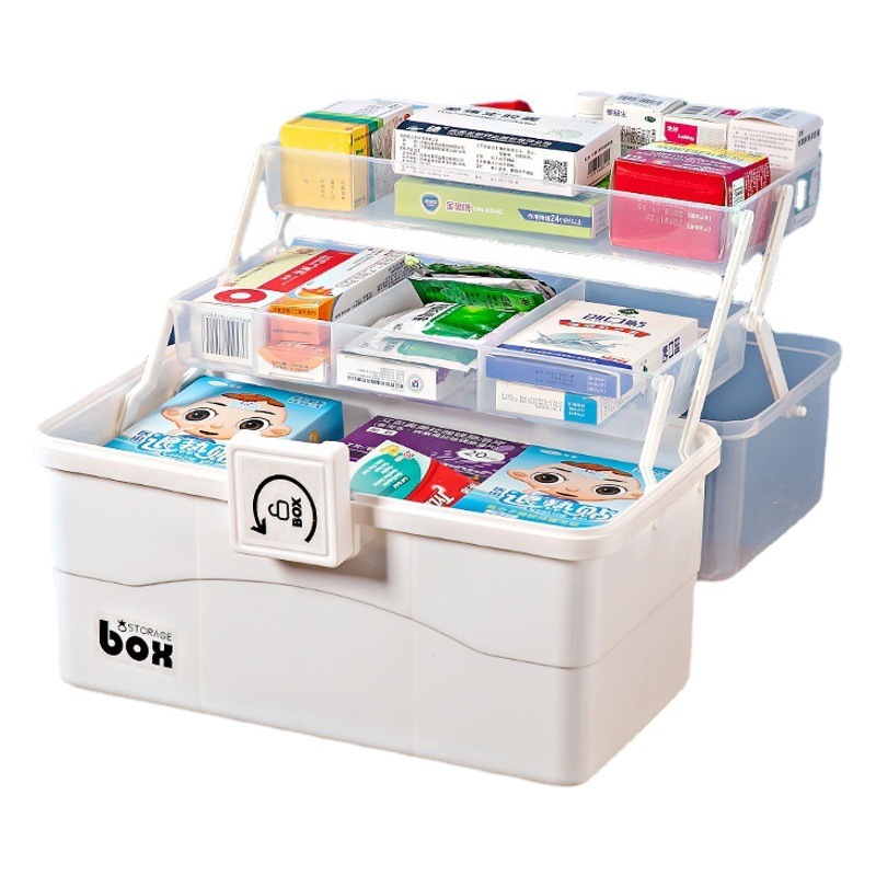 Medicine Box Medicine Box Household Medicine Storage Box Household Small Medical First Aid Box Large Capacity Storage Box Artifact