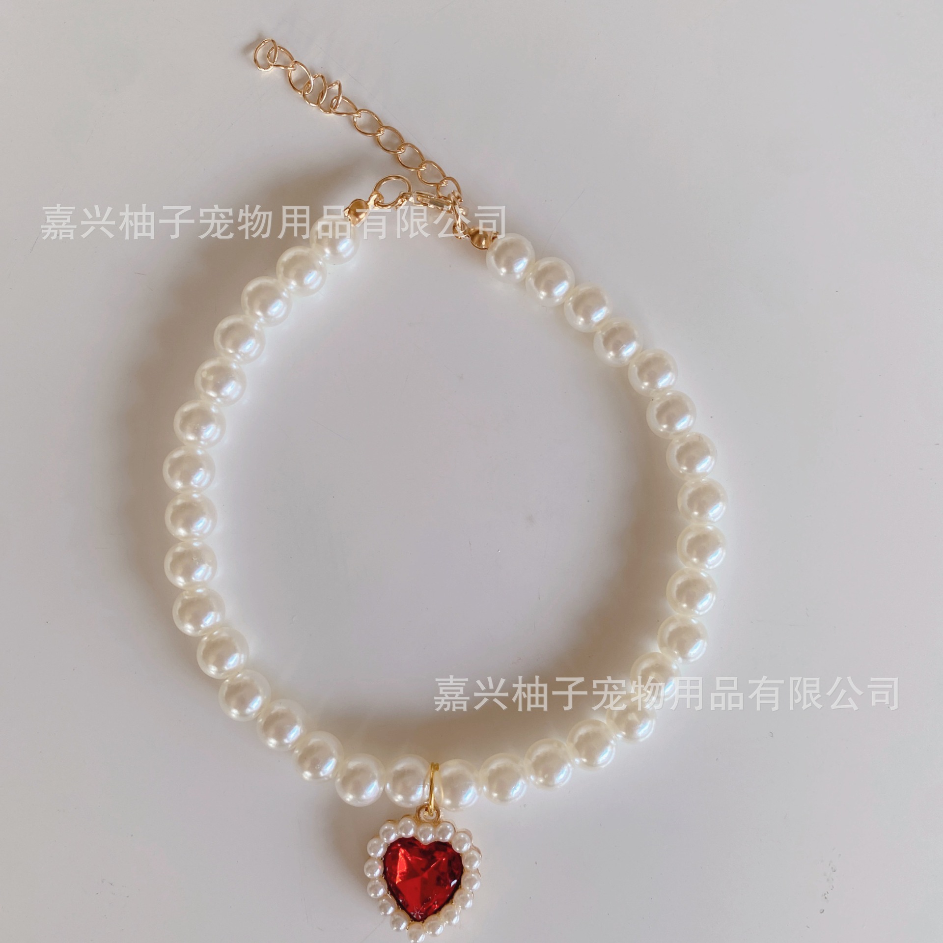 Collar para mascotas, gato, collar de perlas, collar de perro, collar, colgante de amor retro, adornos de cuello lindo para gatos y perros
