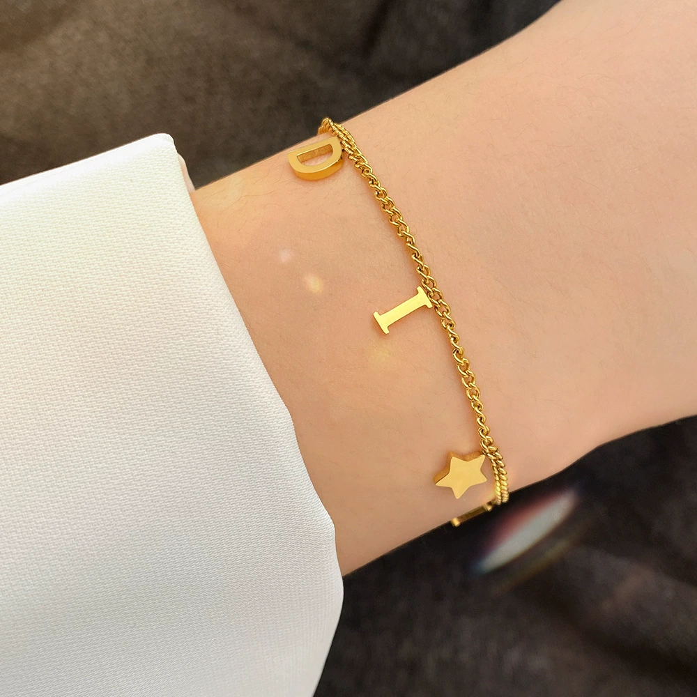 Подвеска из нержавеющей стали с буквами, бренд браслет, аксессуар, стиль легкой роскоши