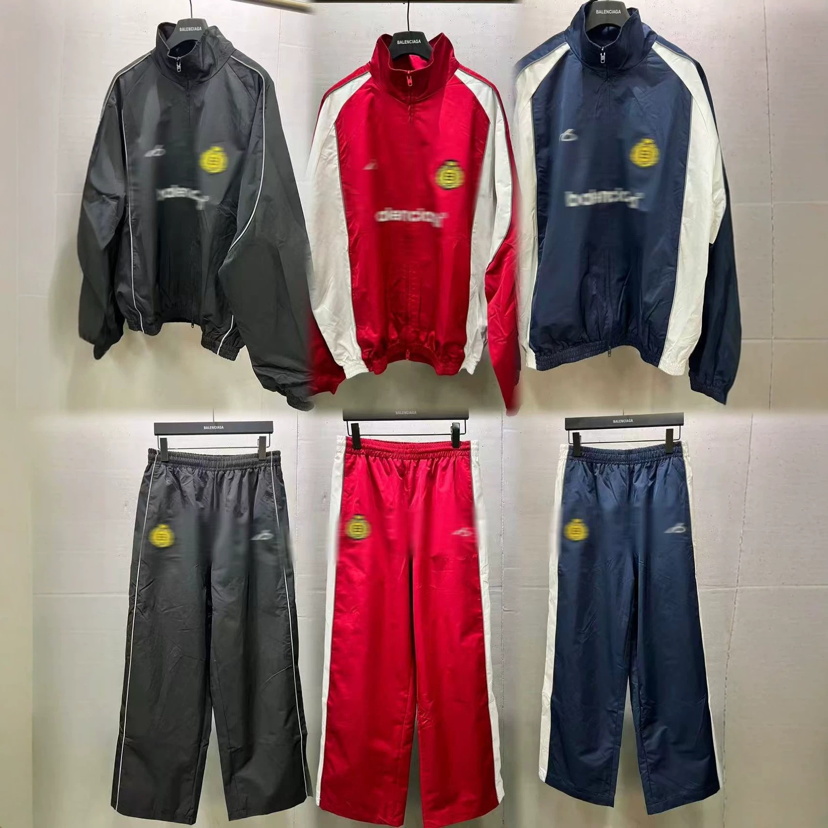 Conjunto de Chaqueta y Pantalón Tipo Béisbol, Escudo Reflectante de París y Corte Holgado Unisex