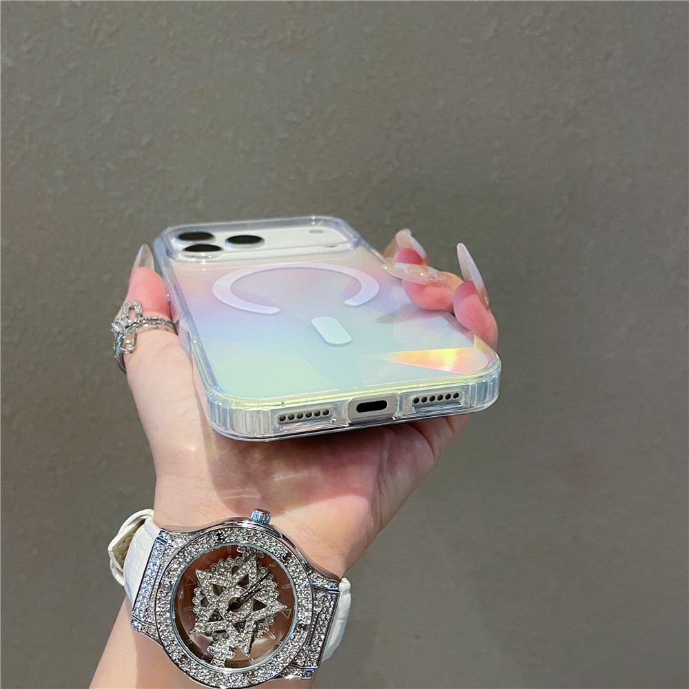Magnetic Glitter Case For Iphone 17 Pro With Diamond Pattern_voghion.com