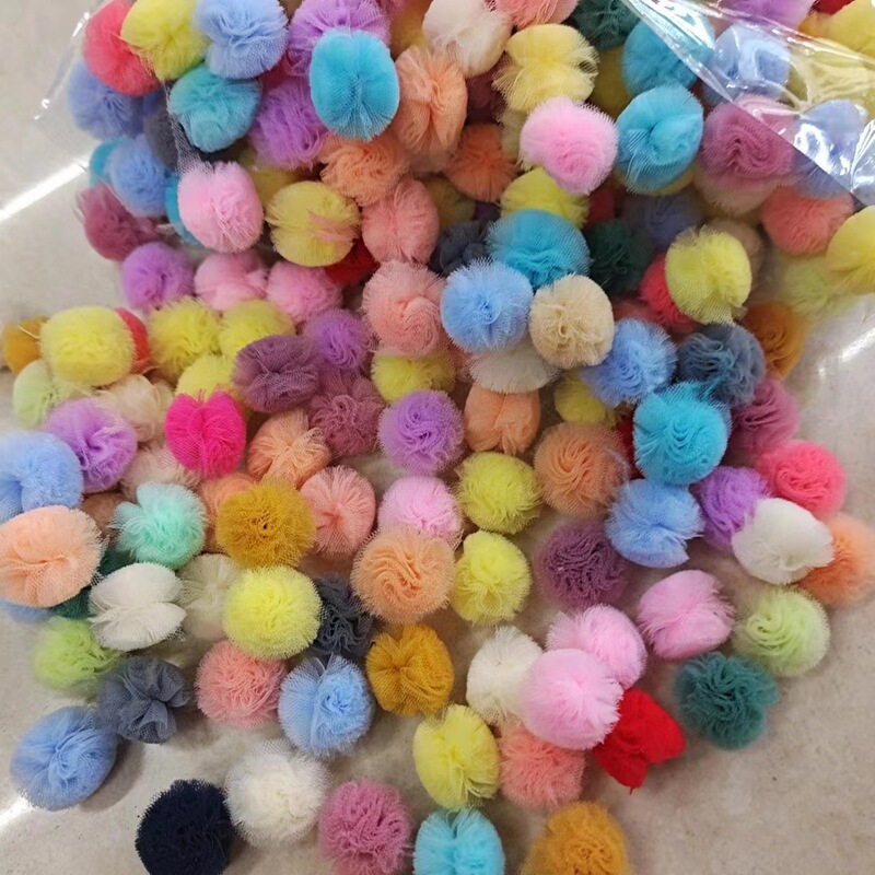 Spot American mesh ball Korean cute fur ball lace tennis handmade diy hair accessories accessories
