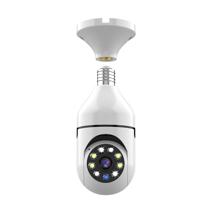 Cámara Bombilla E27 con Visión Nocturna Infrarroja Inalámbrica, Monitoreo WIFI de 360 Grados, Lente de Seguridad para el Hogar, Alta Definición 1080p