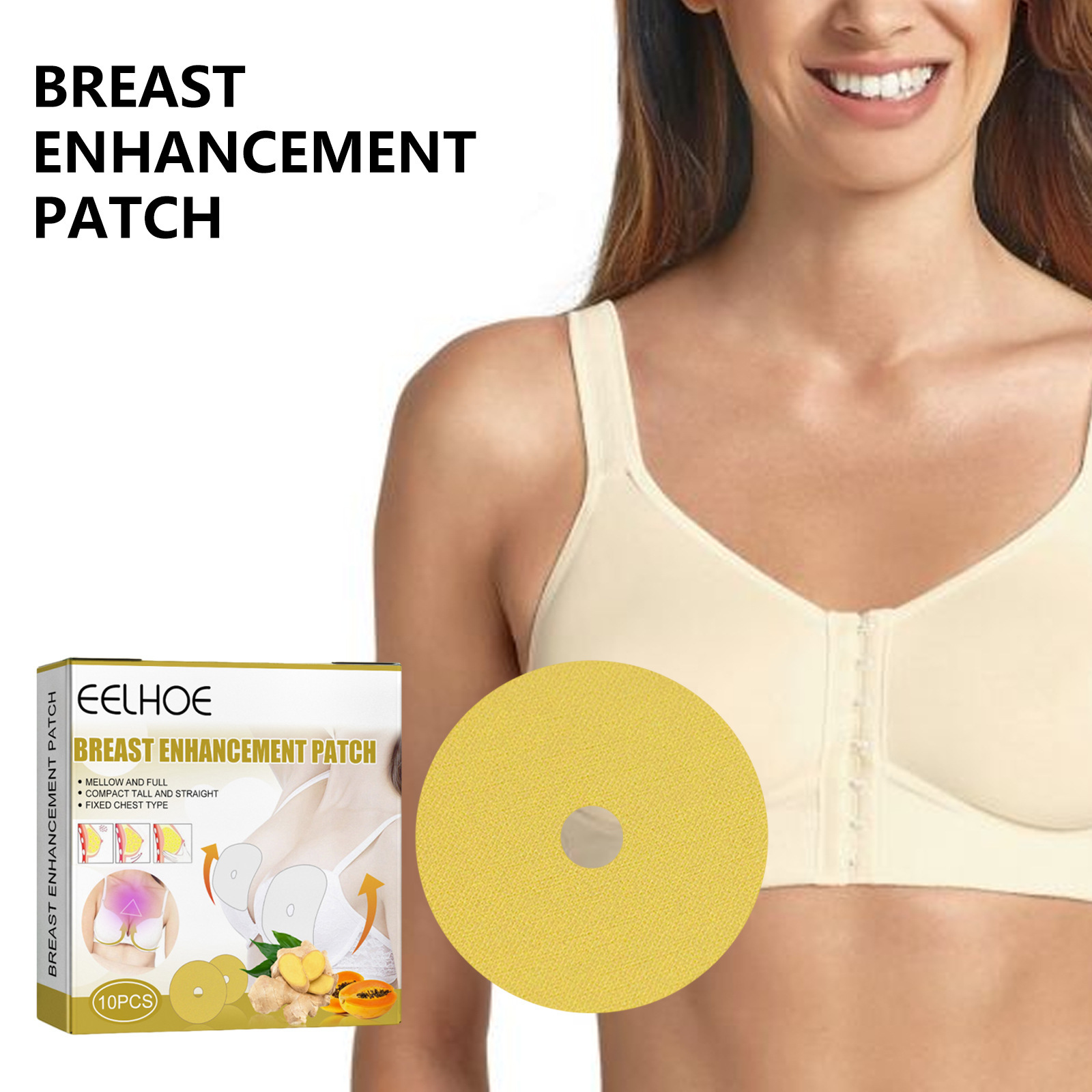 Eelhoe Breast Care Patch Ginger Breast Beauty Patch for Plump, Soft, and Full-Looking Breasts
