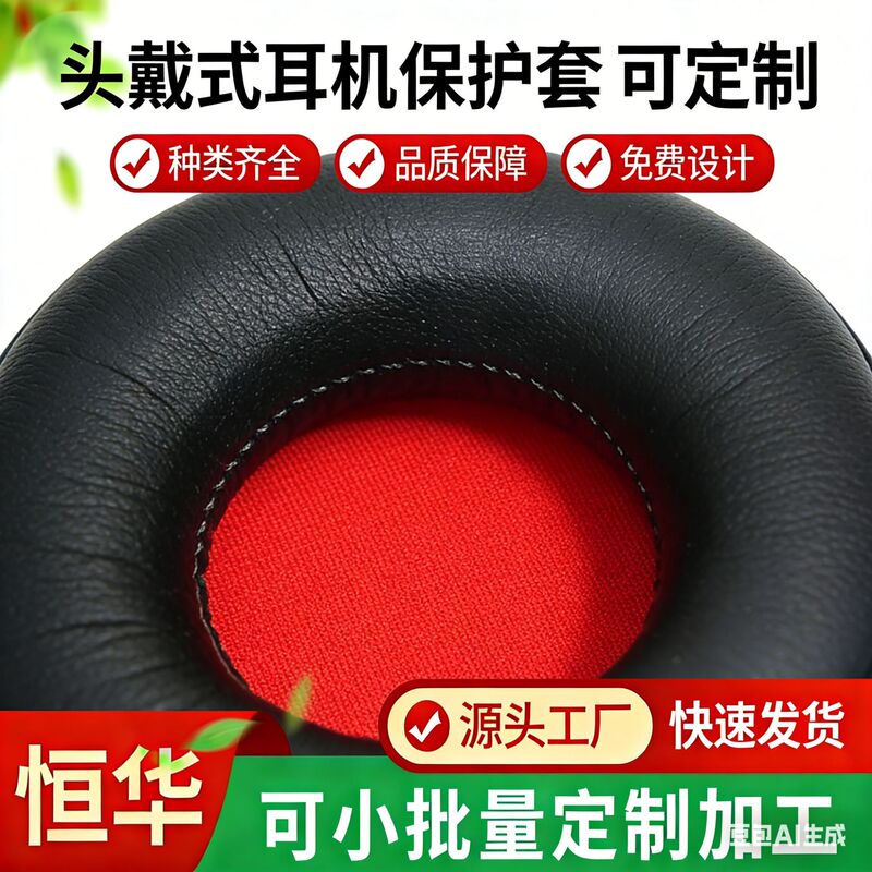 Headphone Leather Covers, Sponge Covers, Ear Pads, Head-Mounted Noise-Cancelling Earmuffs, Round Stitched Heat-Pressed Leather Ear Covers Headphone Leather Covers, Sponge Covers, Ear Pads, Head-Mounted Noise-Cancelling Earmuffs, Round Stitched Heat-Pressed Leather Ear Covers