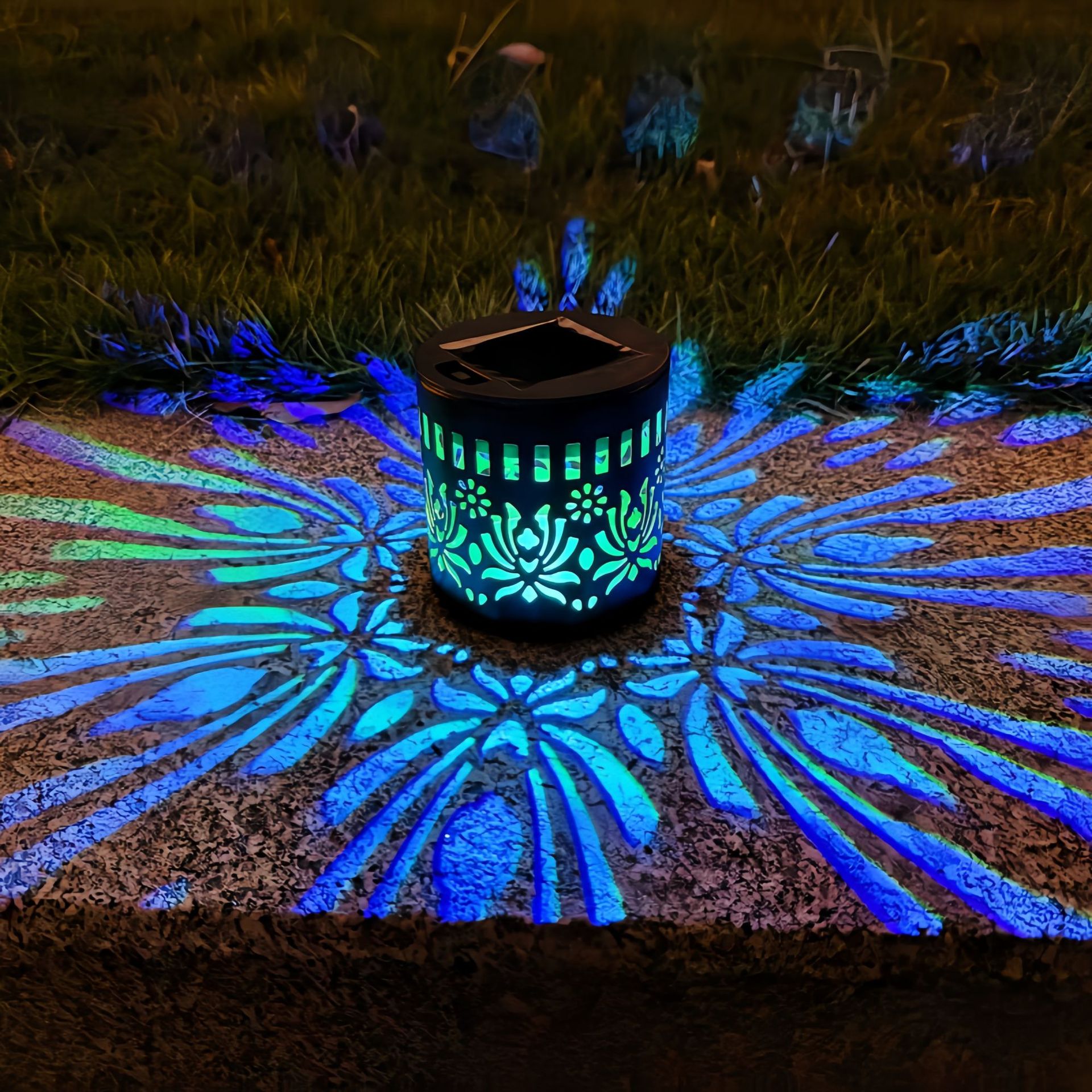 Solcellsdriven mandala solros vägglampa för trädgårdsbelysning_voghion.com