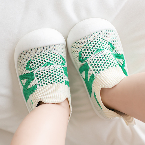 Children's Sports Shoes Spring Summer Autumn New Boys' Single Shoes Fashion Breathable Girls' Baby Flyknit Big Head Covering Footboard Shoes
