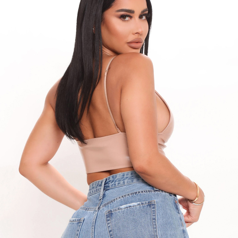 Women'S Gender Backless Design Wholesale Women'S Fashion Solid Color Backless Tank Tops