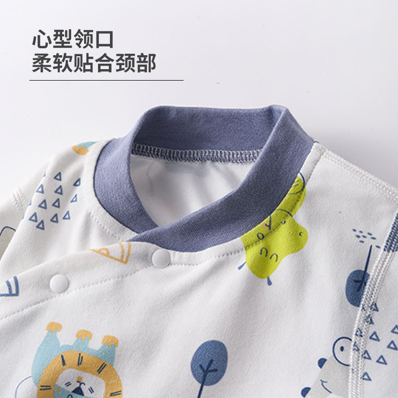 婴儿偏襟内衣家居套装纯棉四季新生儿上下两件套初生宝宝秋衣秋裤