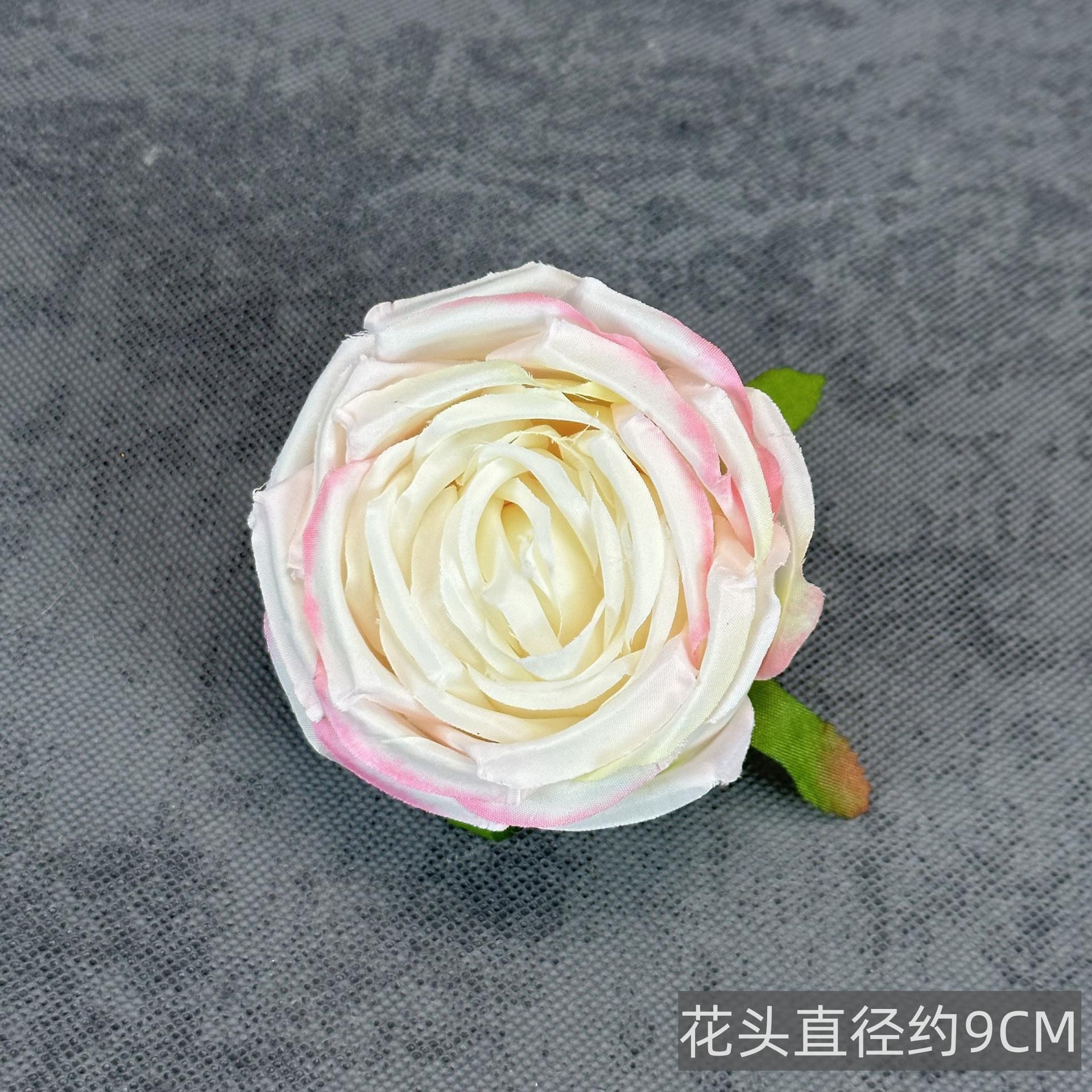 Franela artificial flor Rosa cabeza ramillete rojo boda flor pared tiro apoyos flor artificial arco flor artificial al por mayor