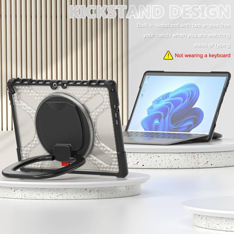 For Microsoft Surface Pro456 flat protective case 7/7 + portable rotating bracket three-proof protective case