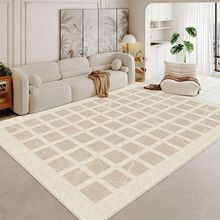 地毯客厅耐脏易打理简约方格隔凉沙发茶几毯防滑家用水晶绒地毯