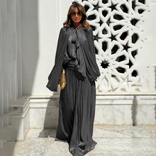 2025新款时尚法式气质海边度假长裙子高级感泡泡长袖连衣裙女夏潮