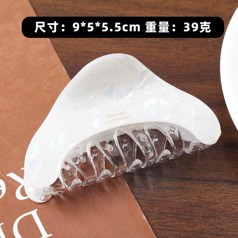 新款复古琥珀三角仿醋酸抓夹女高质量高端质感后脑勺鲨鱼夹气质|undefined