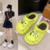 Cartoon hole shoes ins Exorcism The thickness of the bottom Two wear Baotou sandals  EVA Environmental material DIY Increase