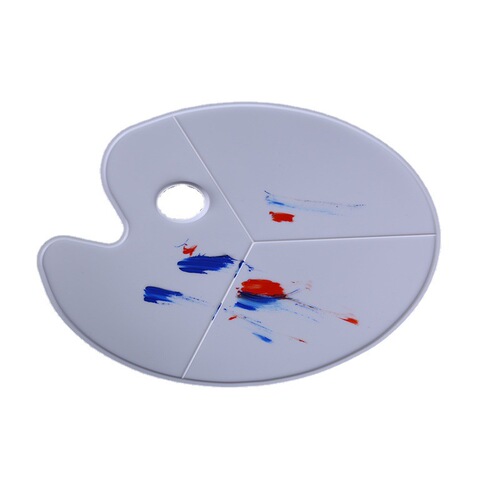 Color palette white PP plastic oval bordered three-line drawing board doodle square plate paint palette coloring supplies wholesale