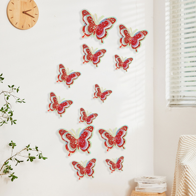 Stickers muraux 3d papillon doré décoration adhésive maison_voghion.com