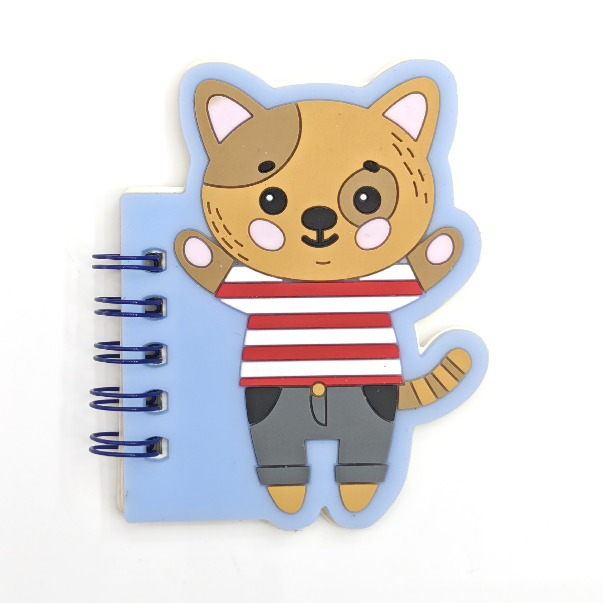 Cubierta de silicona pequeña bobina libro mini dibujos animados especial en forma de cuaderno papelería creativa forma de animal lindo con pluma