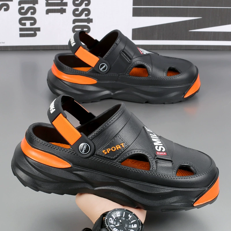 Мужские летние дышащие нескользящие сандалии-кроссовки Cross-border Croc Shoes 2025, модные мягкие сандалии-тапочки на двойное назначение