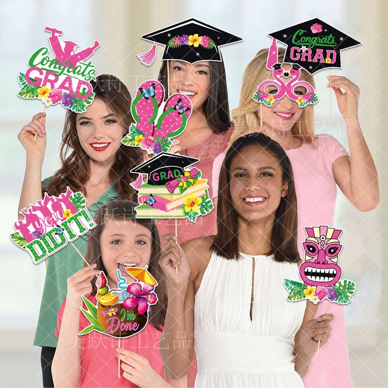 Transfronterizo Hawaii graduación fiesta decoración foto accesorios graduación temporada foto decoración suministros graduado ojo marco
