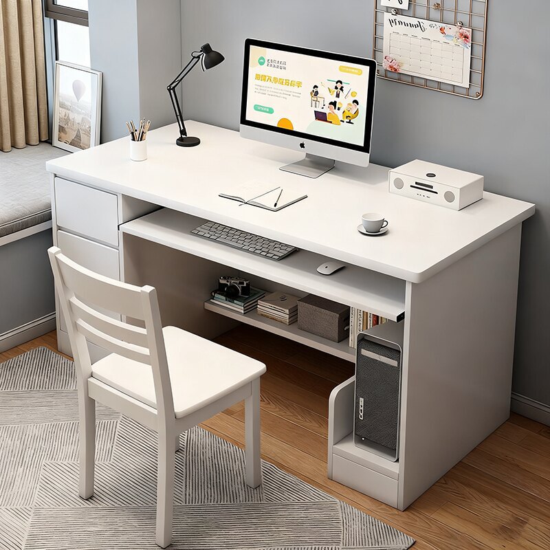 Computer desk, desktop office desk, small home desk with drawers, simple desk for rental apartments, bedroom, student study desk