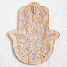 夜灯LED星空手掌山欧式榆木工艺品跨境亚马逊波西米亚木质摆件