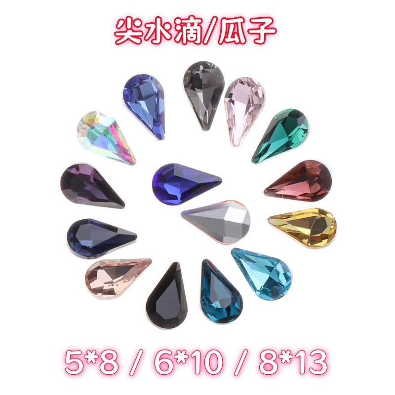 Glass phone case drop-shaped, decorations, 100 pieces