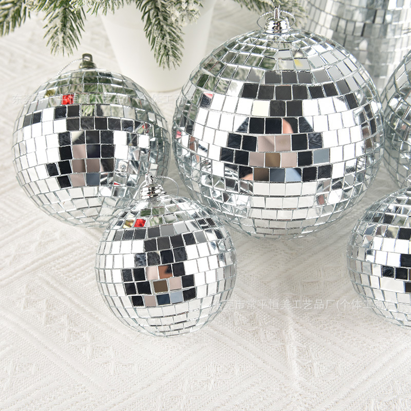 6 - 30cm reflejador de vidrio espejo bola de Navidad decoración para el hogar bola de mosaico escenario discoteca