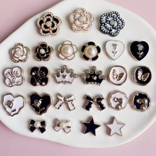 时尚经典黑白小香风系列树脂贴片 diy手工材料配饰批发