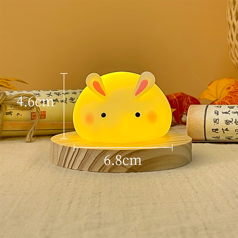 创意迷你兔兔小夜灯卡通可爱小兔子中秋氛围装饰品儿童发光小玩具|undefined