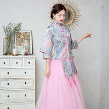 中式伴娘服新款新娘伴娘團結婚姐妹裙中國風長款秀禾顯瘦禮服