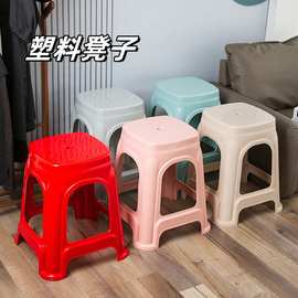 一体成型塑料椅子简约家用加厚塑料凳子大排档凳户外板凳方凳
