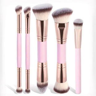 Double-head foundation blush brush single three-color soft hair beauty tool repair brush powder brush makeup brush cross-border new products