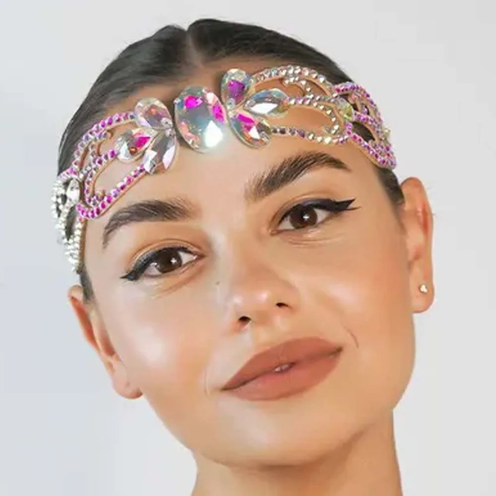 Bohemia color gota de agua correa de cabello moda cadena de cabeza de diamante cadena de cabello accesorios de diseño Headwear