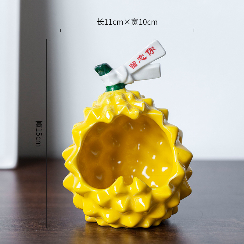 新商品創意ドリアン灰皿陶磁器工芸品客間オフィス置物飛灰防止灰皿用品|undefined