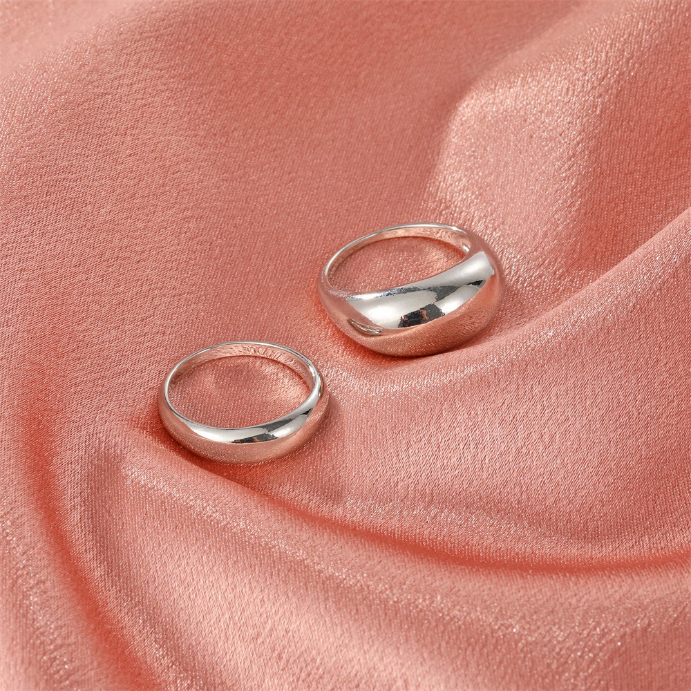 Cross-Border New Arrival Glossy Ring European and American Fashion Minimalist Metal Geometry Ring Ri