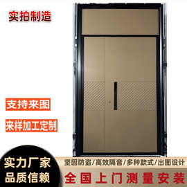 时尚轻奢简约现代智能小区密码甲级进户门精雕铝防盗门家用入户门