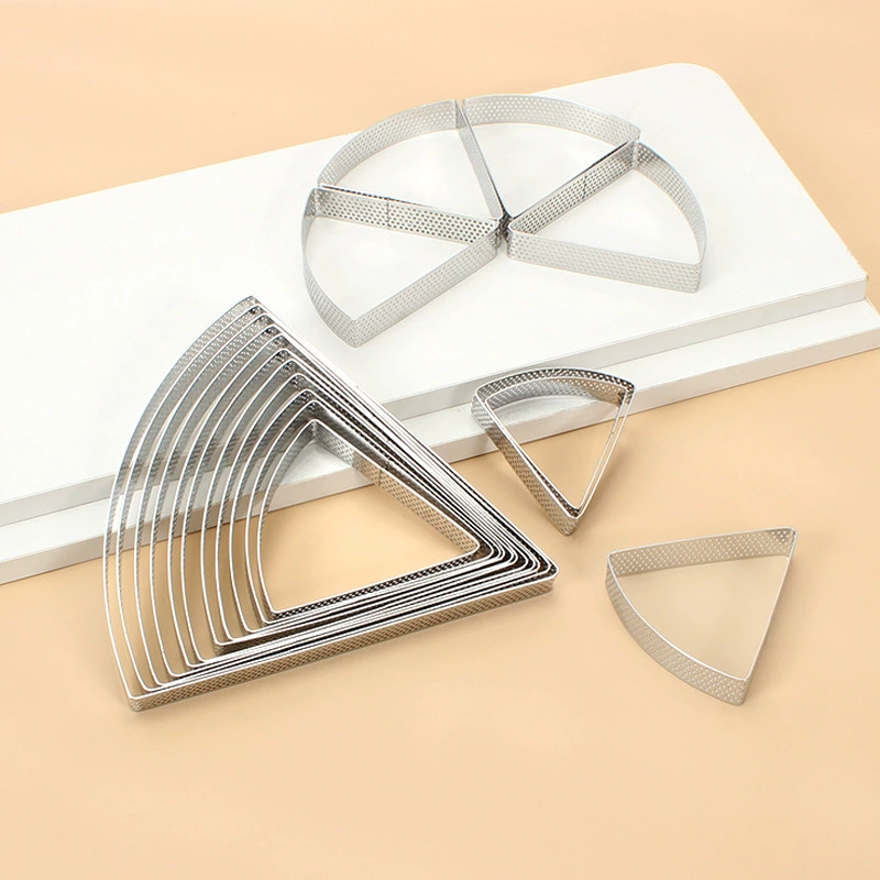 430 нержавеющая сталь, дышащая 6-точечная веерообразная башенная форма, треугольная форма для торта 2 см, форма для тарта, кольцо для рисового торта