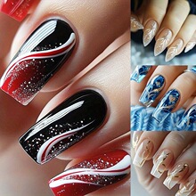 P 39854 Glitter Totem Nail Art Long Ice Transparent ����ͼ��