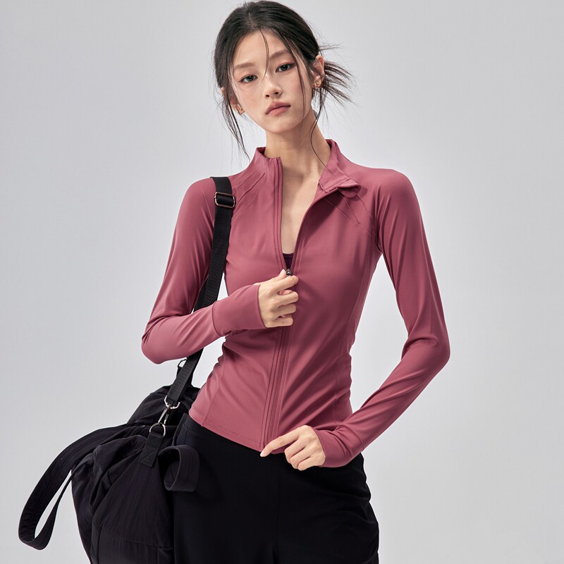 Spring and Autumn Sports Jacket Long Sleeve Running Slim Fit High Elasticity Fitness Yoga Top Jacket for Women
