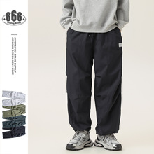 Orderliness户外潮牌加绒加厚阔腿裤男裤宽松冬季新款伞兵裤P982