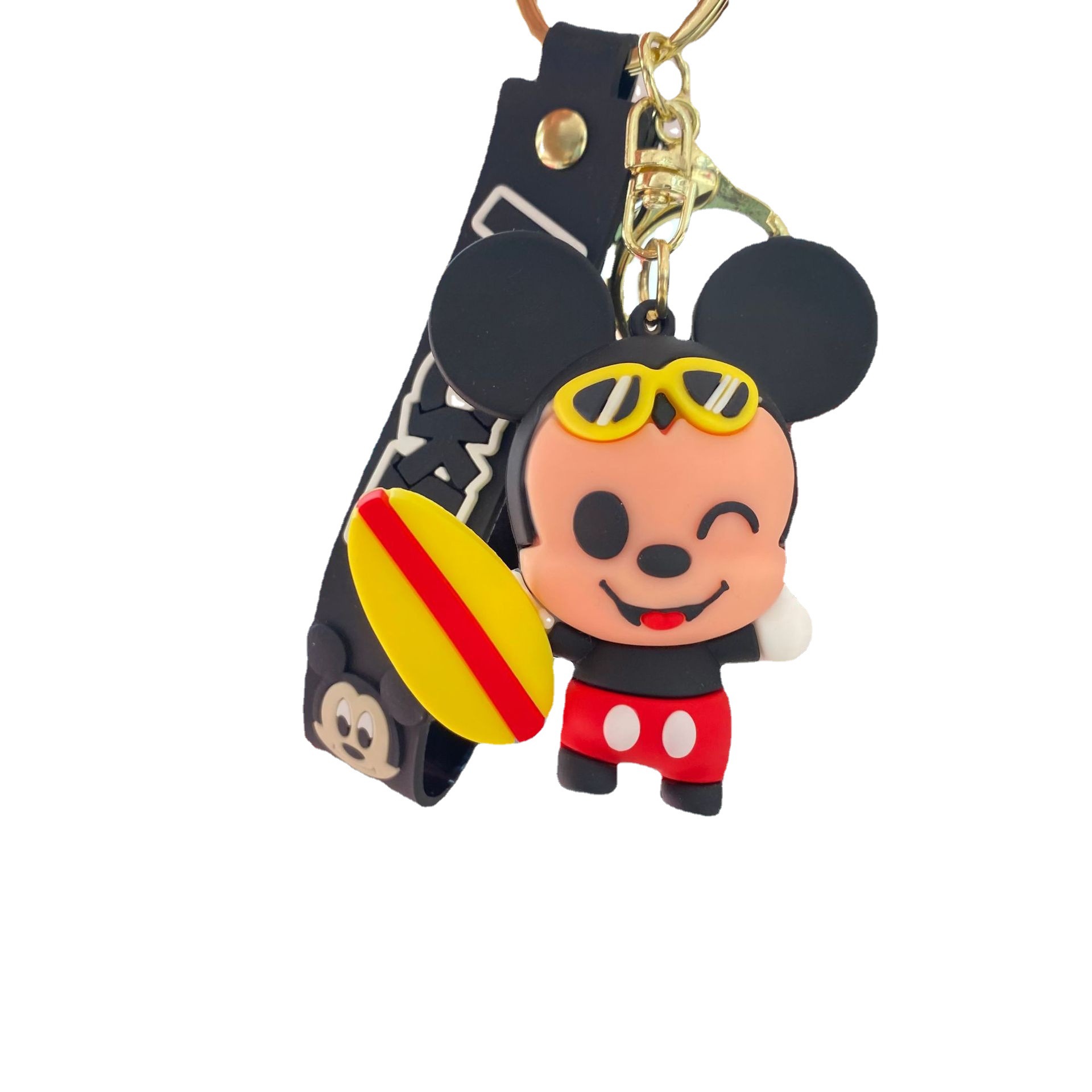 Pato donald transfronterizo llavero colgante de dibujos animados mickey mouse coche llavero bolsa muñeca máquina joyería pequeño regalo