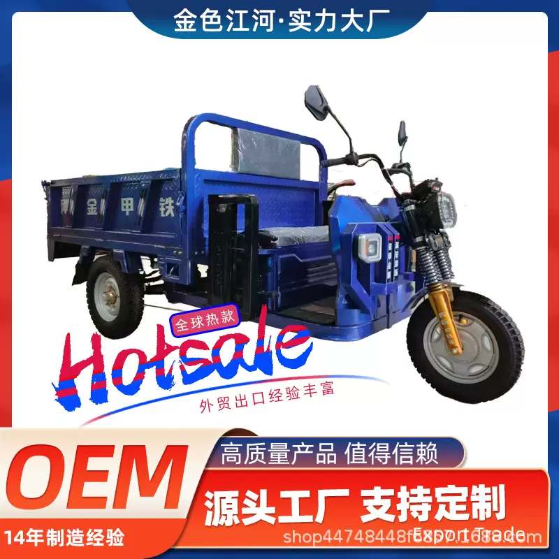 定制电动载重三轮 车翻斗车工程工厂液压自卸农用养殖拉货三轮车