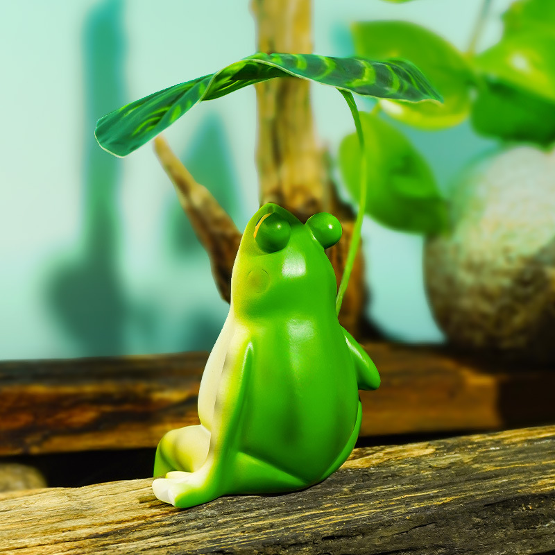 Diseño de micropaisaje, paisajismo, hogar, balcón, artesanías de patio, hojas, sombra, simulación, decoración de ranas, estanque de peces, pecera