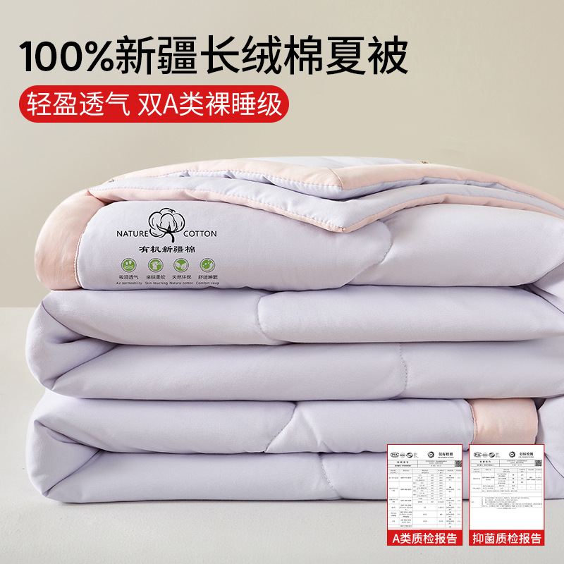 Edredón de verano de algodón de Xinjiang Edredón de aire acondicionado Edredón fresco de verano edredón fino dormitorio individual cama doble edredón núcleo lavable a máquina