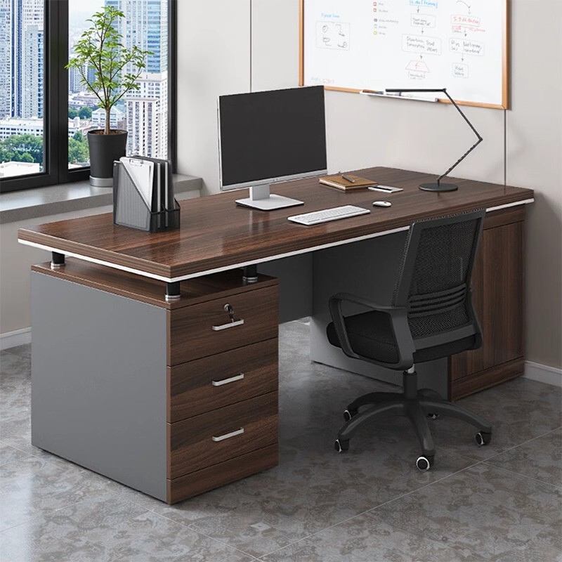 Office Desk Boss Table Office Table and Chair Combination Simple Modern Staff Station Single Double Computer Desk Household Table