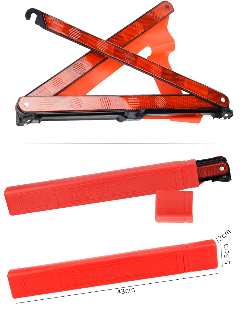 Car Warning Triangle Sign Reflective National Standard Folding Flashing Parking Tripod Traffic Triangle Sign