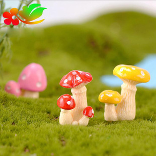 Mini simulation mushroom resin ornaments miniature landscape plant model fleshy parent-child handmade activities DIY materials